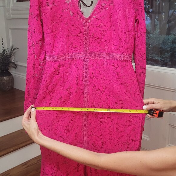 NEW Lace Midi Dress. Fuchsia. Size 2. - Picture 10 of 16
